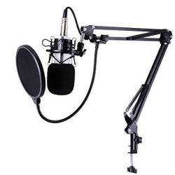 AW BM-700 Studio Recording Condenser Microphone & NB-35 Adjustable Suspension Scissor & Shock Mount & Pop Filter