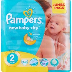 Pampers New Baby-dry Size 2 Jumbo Pack 94 Nappies