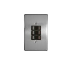 Classic Switches - 2 X 4 3 Lever 1 Way - Silver