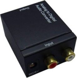 Analog To Digital Audio Converter Adapter For PC DVD Amplifier Black