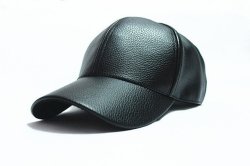 Xthree Winter Pu Leather Baseball Cap - Black Adjustable