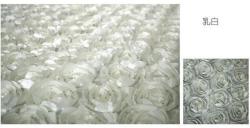 1PCS=100CM 130CM Dimensional Roses For Wedding Carpet Cloth - Ivory