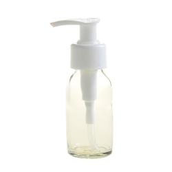50ML Clear Glass Generic Bottle With Pump Dispenser - White 28 410