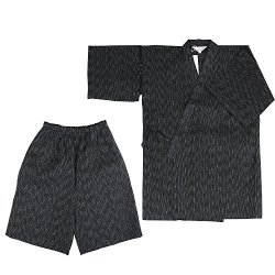 Surugajino Samueya Kids Jinbei Japanese Style Kimono 133-1707 140 Black