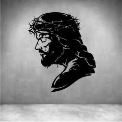 Jesus Face - Matt Silver L 500 X H 600MM