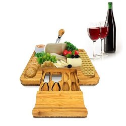 Nutrichef PKCZBD10 Bamboo Cheese Board Set Brown