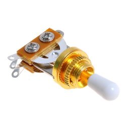 Kmise A4170 1 Piece 3 Way Guitar Toggle Switch For Electric Guitar Gold With White