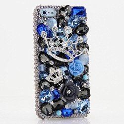 Galaxy S9 Plus Case Premium Handmade Quality Bling Genuine Crystals Protective Case Cover For Samsung Galaxy S9 Plus By Luxaddiction Brilliant Blue Crown Design