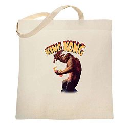 King Kong Movie Poster Vintage Retro Monster Natural 15X15 Inches Large Canvas Tote Bag Women