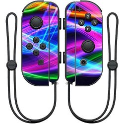 Mightyskins Skin Compatible With Nintendo Joy-con Controller Wrap Cover Sticker Skins Light Waves