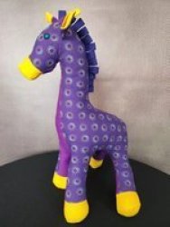 Lily Giraffe Shweshwe Soft Toy Purple