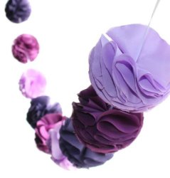 Fabric Pop-pom Garland In Shades Of Purple