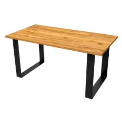 Solid Table Hardwood & Black Steel Dining Table Or Work Desk - Solid Table - 32MM Blackwood Top + Black Frame
