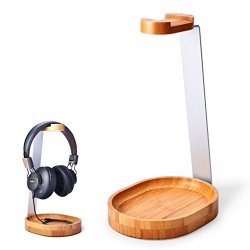 Avantree Universal Wooden & Aluminum Headphone Stand Hanger With Cable Holder For Sony Bose Shure Jabra Jbl Akg Gaming Headset And Earphone Display 2 Year Warranty