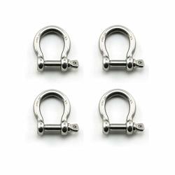 Heyous 4PCS 1 4 Inch 6MM Screw Pin Anchor Shackle Stainless Steel Heavy Duty Bow Shape Load Clamp For Chains Wirerope Lifting Paracord Outdoor Camping