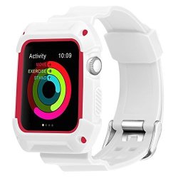 Band For Apple Watch 38MM Series 2 Series 1 Series 3 Umaxget Rugged Protective Case With Strap Bands For Apple Watch Series 2 Series