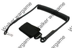 Tactical Pistol Hand Gun Elastic Spring Lanyard Sling --- Swat Black