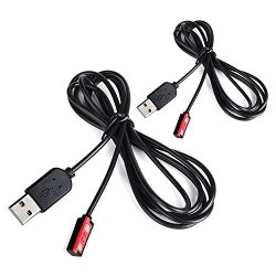 FEET 4.5 Magnetic Usb Charger Cradle Charging Cable Cord For Pebble Steel Smart Watch Black Pack Of 2