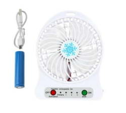MINI USB Charging 3 Mode Speed Cooling LED Light Desk Fan White
