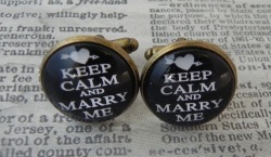 Groom Cufflinks - Keep Calm And Marry Me