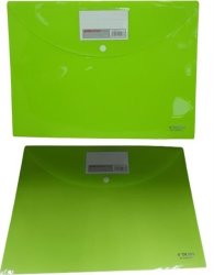 A4 Carry Folder With Press Stud On Flap Green Single - Easily Stores A4 Documents Pvc Material 180 Micron Perfect For Documents And