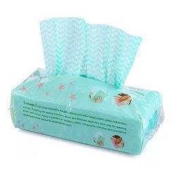 Haoun Disposable Non-woven Fabric Nonstick Wiping Rags House Cleaning Cloth Kitchen Dishcloth 80PCS - Green