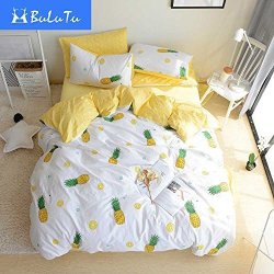 Bulutu Pineapple Print Pattern Premium Cotton Twin Bedding