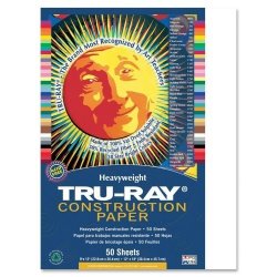 Whole Case Of 25 - Pacon Tru-ray Heavyweight Construction Paper-construction Paper 76 Lb. 9"X12" 50 PK White