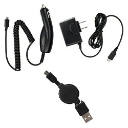 Fenzer Black Home Wall Travel Auto Car Retractable Data Sync Micro USB Charger Cable For Samsung Galaxy Core Prime