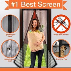 Magnetic Screen Door Made By Glass Fiber Material Fits Door Openings Up To 34"X82" Max 100% Guarantee More Beautiful And More Durable.