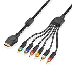 Urwoow PS3 Component Av Cable 6 Feet 6 Wire Premium High Resolution Hdtv Component Rca Audio Video Cable Compatible With PS3 PS2