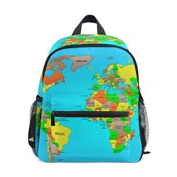 Age 3-8 World Map Toddler Preschool Backpack Children Kids Travel Rucksack Lunch Bags For Boy Girl