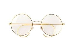 Agstum Retro Round Optical Rare Wire Rim Eyeglass Frame 47MM Medium Size Gold 47MM
