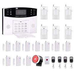 Agshome Security Alarm System 99+8 Zone Auto Dial GSM Sms Home Burglar Security Wireless GSM Alarm System Detector Sensor Kit Remote Control