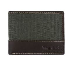 Timberland Men's Baseline Canvas Wallet With Passcase - Charcoal