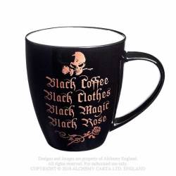 Alchemy Gothic ALMUG12 Black Coffee Black Clothes Ceramic Mug