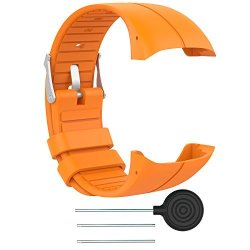 Ruentech Bands For Polar M400 M430 Watch Strap Replacement Soft Silicone Wristband Sports Band For Polar M400 And M430 Gps Smart Sports Watch-orange