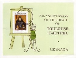 Grenada 1975 Toulouse-lutrec Miniature Sheet Used Sg815