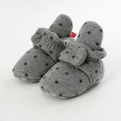 0-1 Year Old Spring And Autumn Knitted Baby Shoes Warm Toddler Cotton Shoes Size:inner Length 11CM Gray Stars