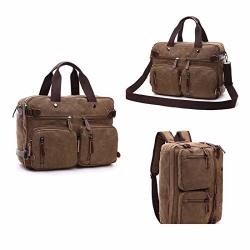 14-15 Inch Laptop Bag Convertible Canvas Chromebook Backpack Messenger Bag Briefcase Travel Rucksack