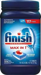 Finish Max In 1 Powerball 117CT Wrapper Free Dishwasher Detergent Tablets