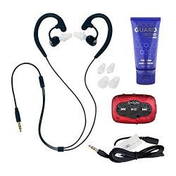Headphones Swimbuds and 8 GB SYRYN Waterproof MP3 Player with Shuffle Feature