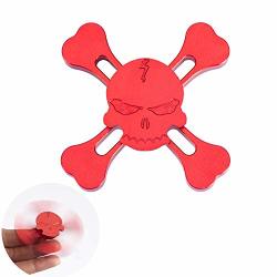 Dodomagxanadu Skull Hand Fidget Spinner Metal Spinner Toy Focusing Fidget Toys Relievers Stress And Anxiety For Kids & Adults With Adhd Autism Red
