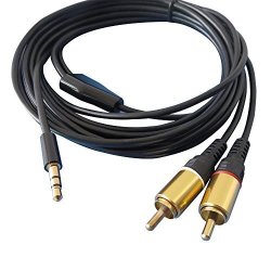 Fleaver 3.5MM Plug Jack To 2 Rca Male Stereo Audio Cable 2METER 6FT