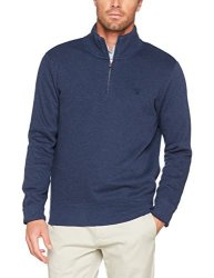 Gant Men's Sacker Rib Half Zip Collar Sweater Marine Melange S