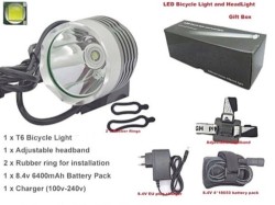 Two In One Led Bicycle Light Headlamp Plus Battery Pack And Charger New Stock Very Low Price