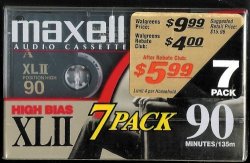 Maxell Xlii Iec Type II 90 Minute High Bias Audio Cassette Tape - 7 Pack