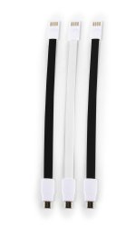 WHIZZY Designer USB Cable 22CM Flat - Black white