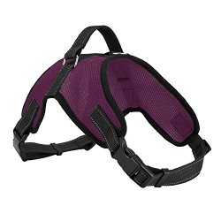 Baiyu Dog Harness Vest Adjustable Soft Padded Breathable Saddle Type Chest Safety Collar Harness For Dogs Pets Training Walking Sports Size Xl--mesh Cloth Purple