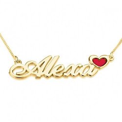 Personalized Custom 24K Gold Plated Classic Name Necklace With Colored Symbols Jewelry 16